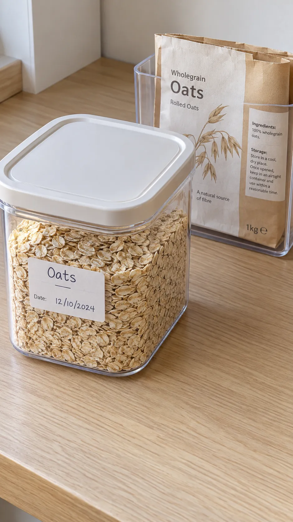 Deep pantry organization: preserve dates when decanting