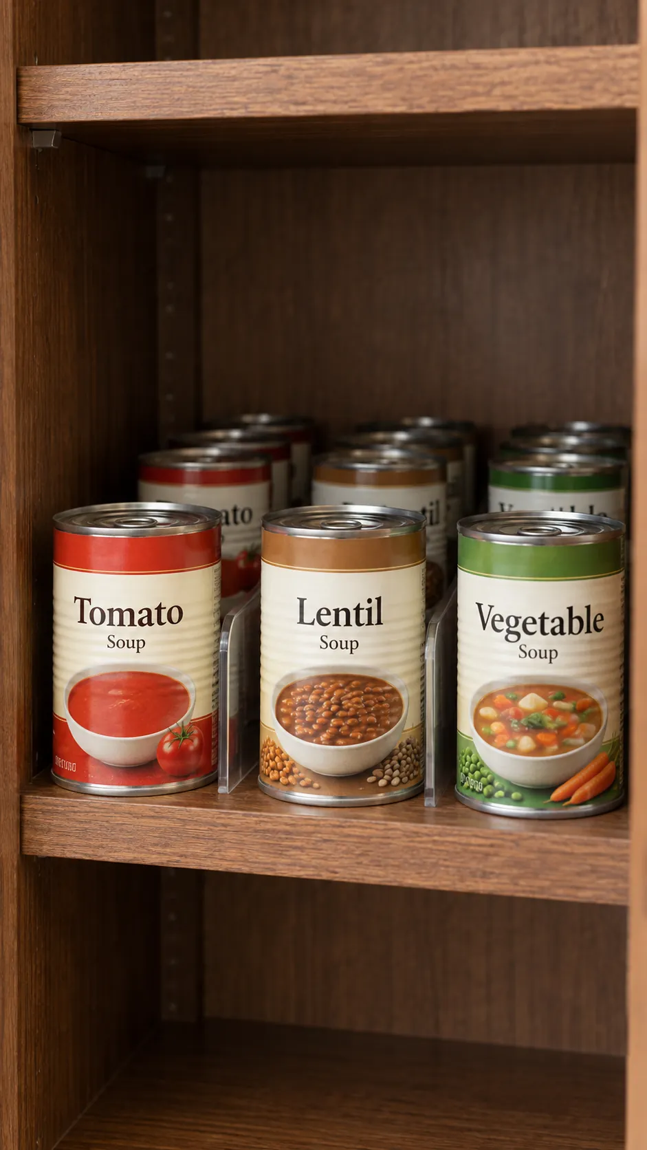 Deep pantry organization: create a visible soup row