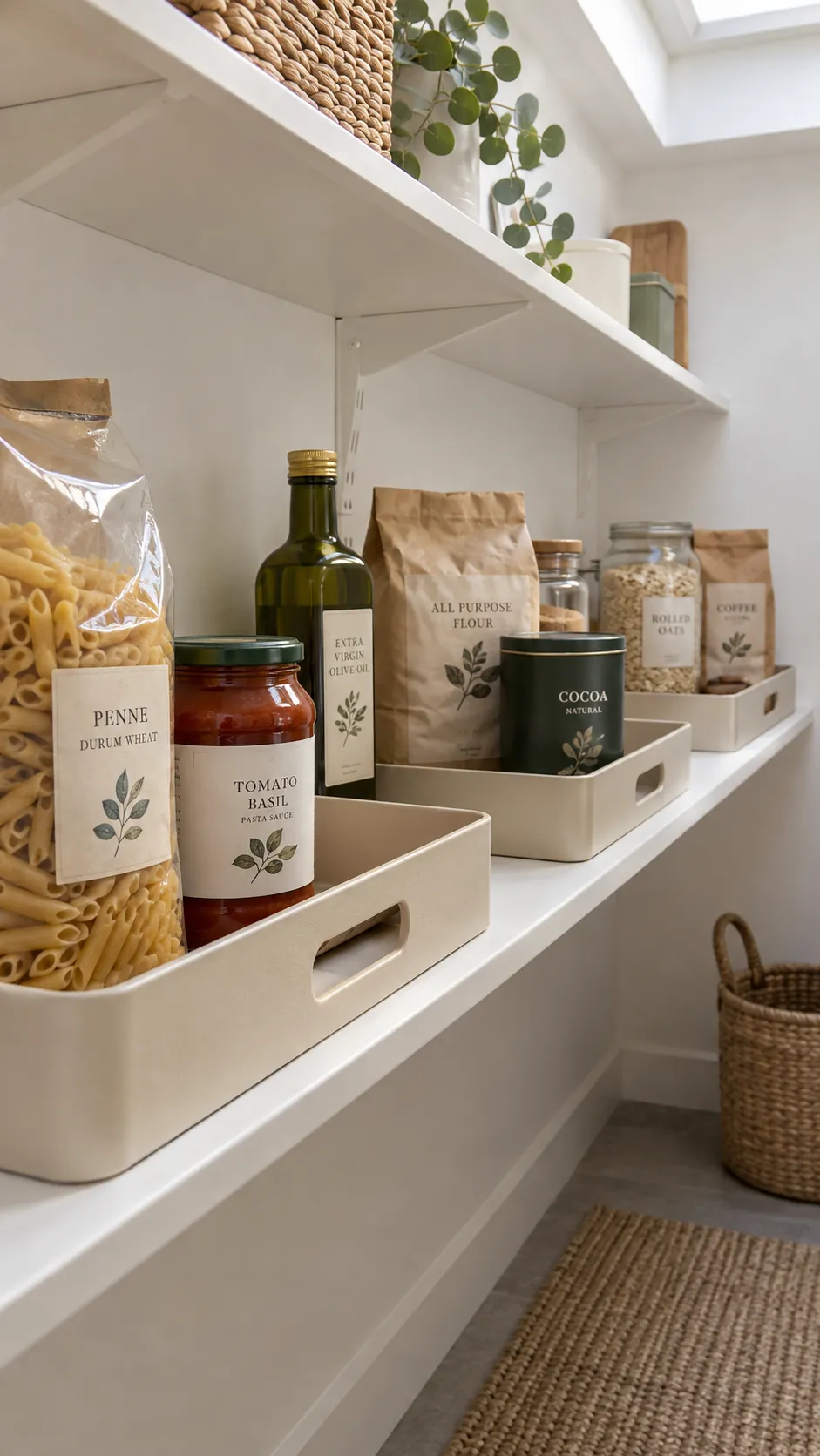 Deep pantry organization: divide the shelf by cooking task