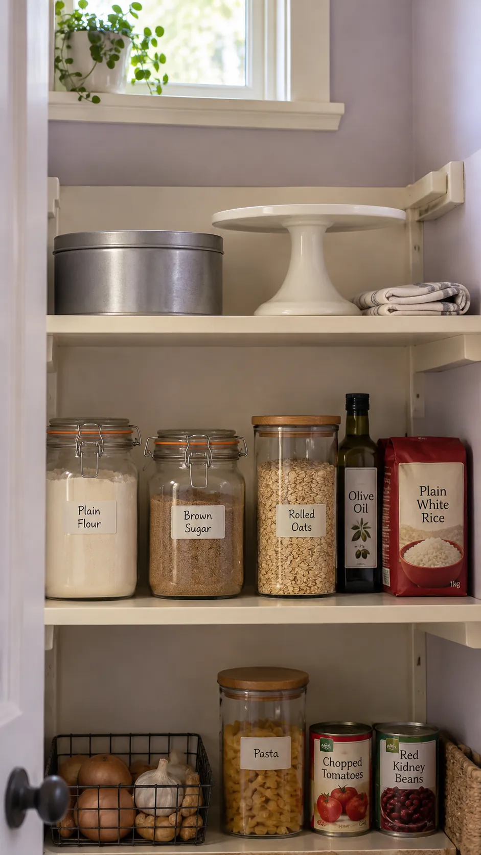 Deep pantry organization: keep occasional baking equipment elsewhere