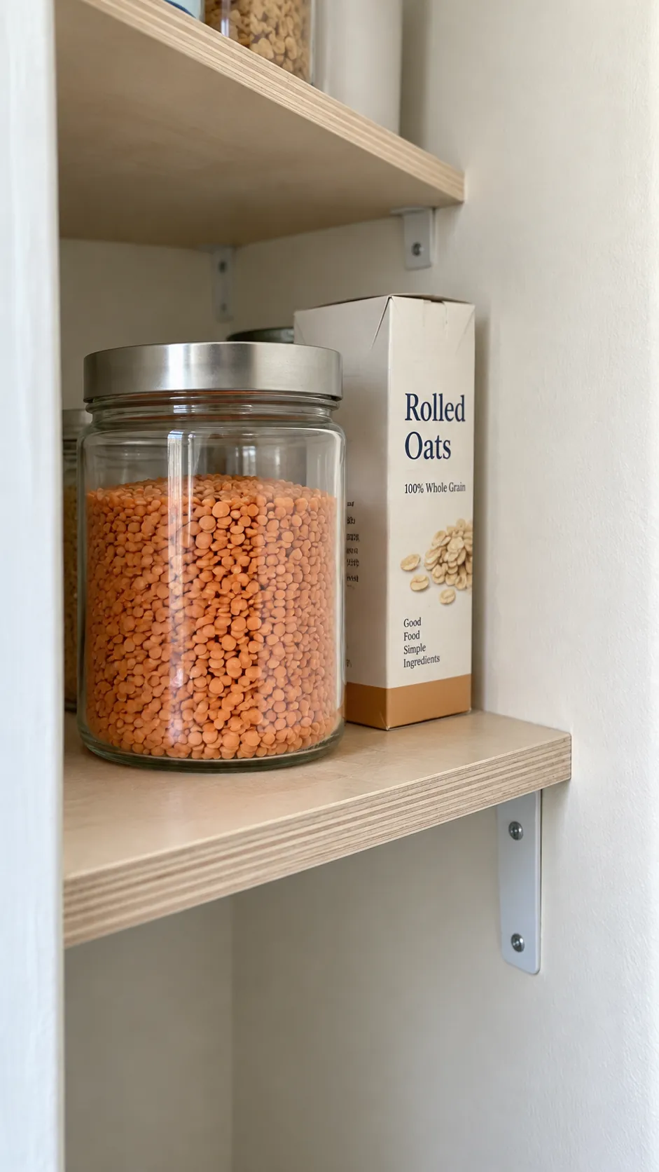 Start with a depth you can see and reach in a small walk in pantry