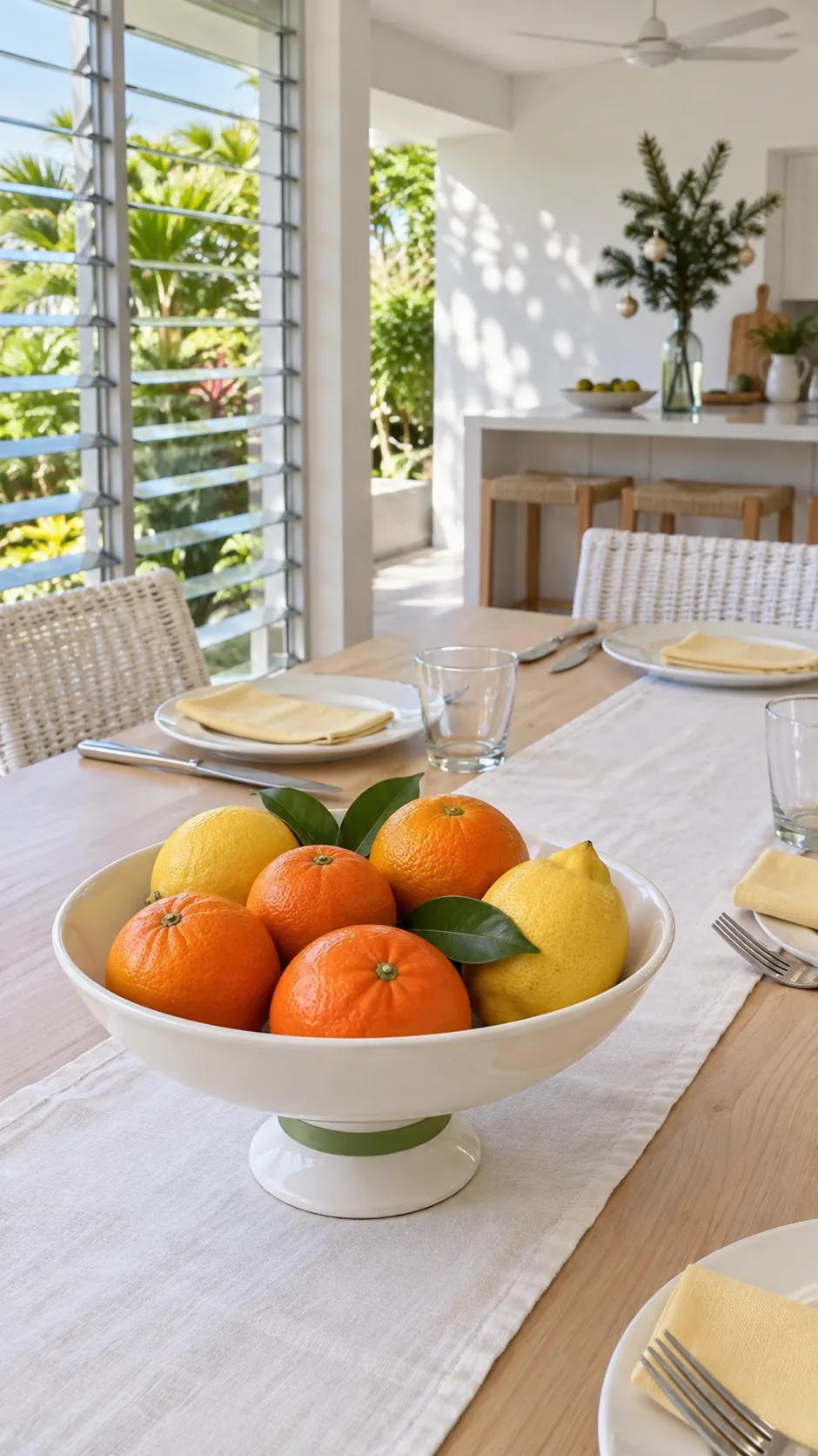 Whole citrus for a summer Christmas lunch for a Christmas gathering