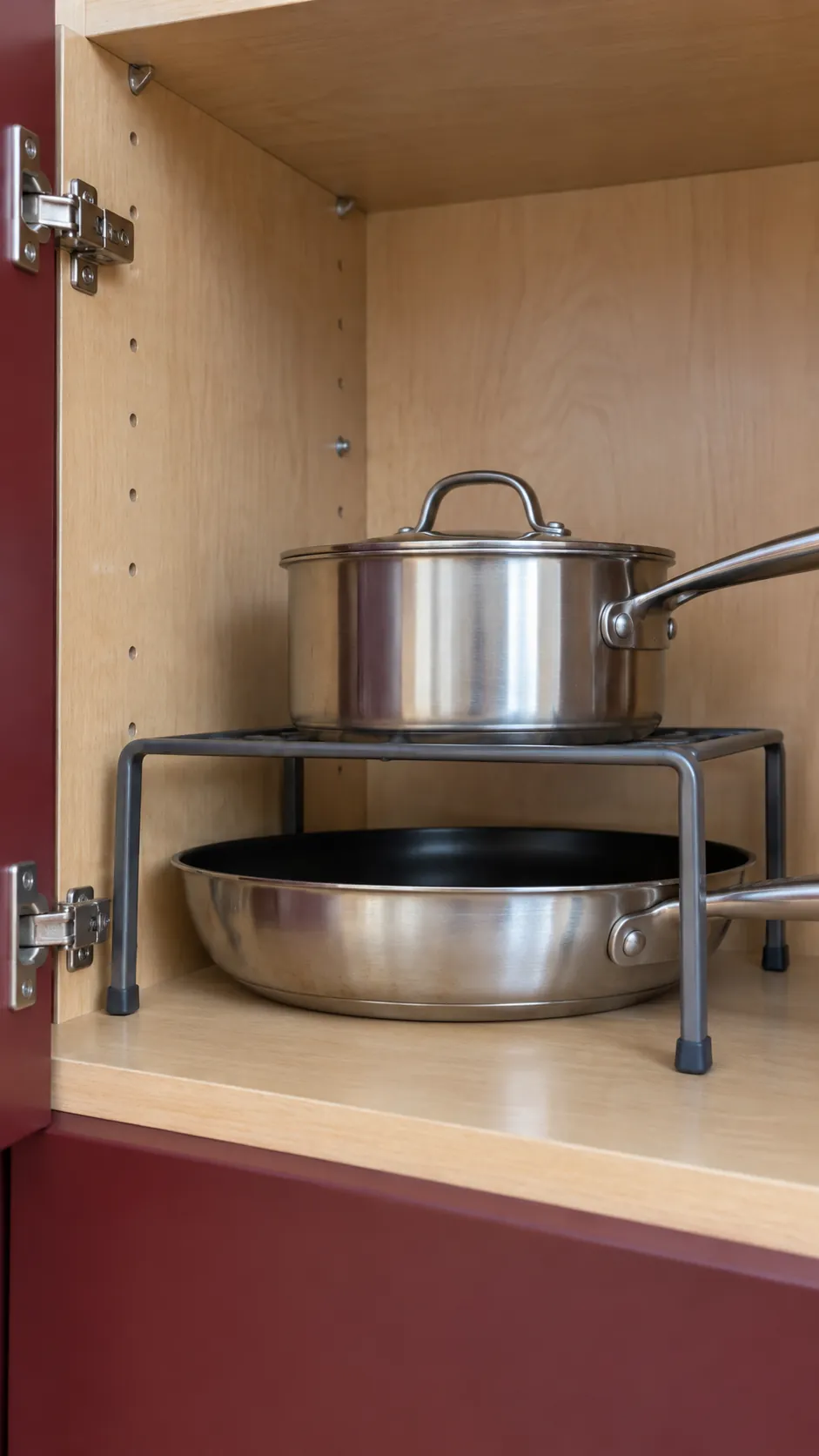 Rated riser creating a second level above low cookware