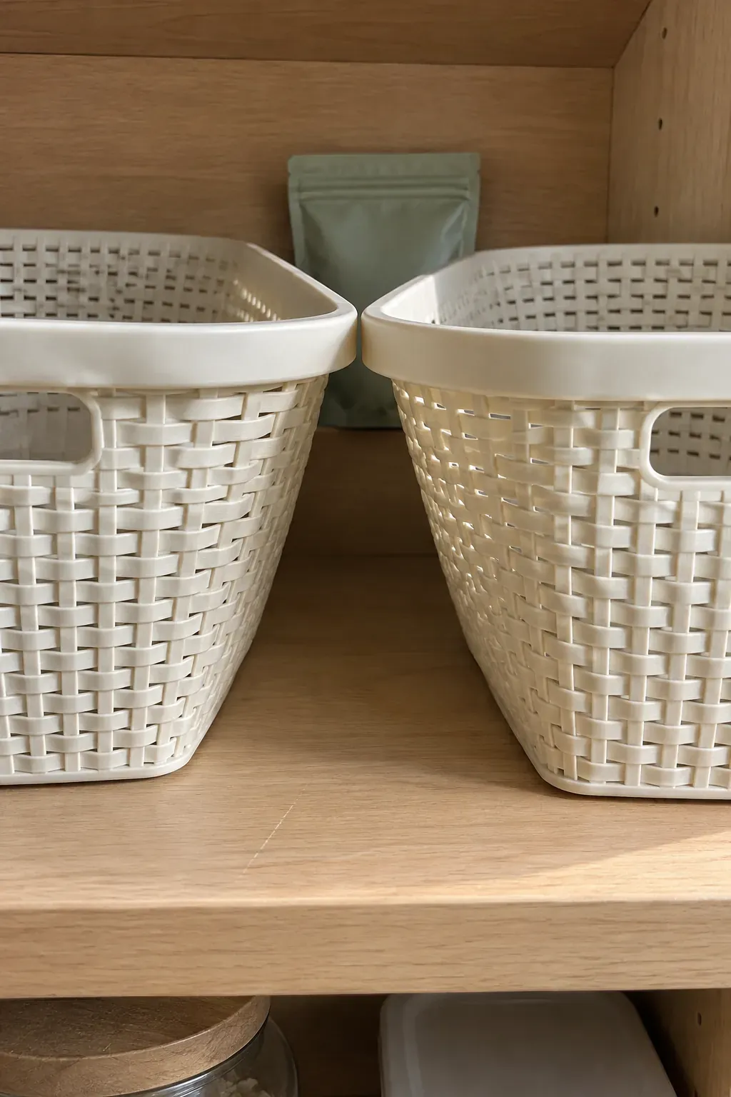 Tapered baskets consume more width at their rims
