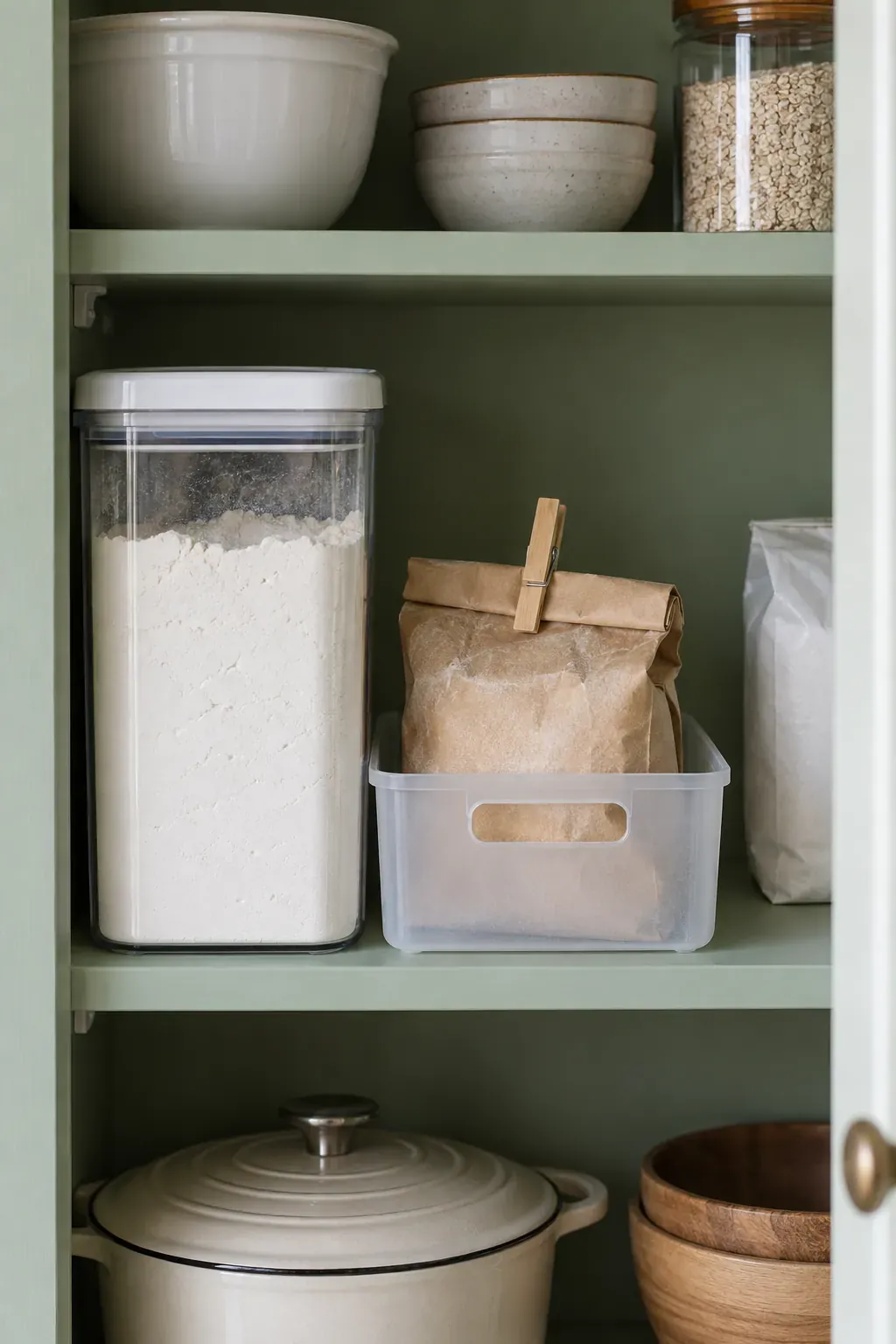 One home for a partial refill beside its main container