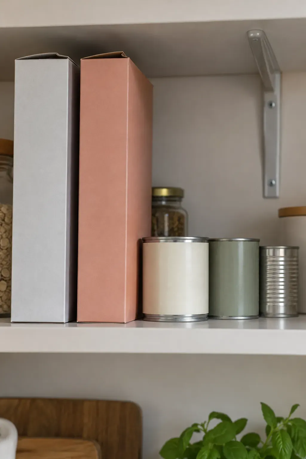 Tall packages can hide shorter pantry items