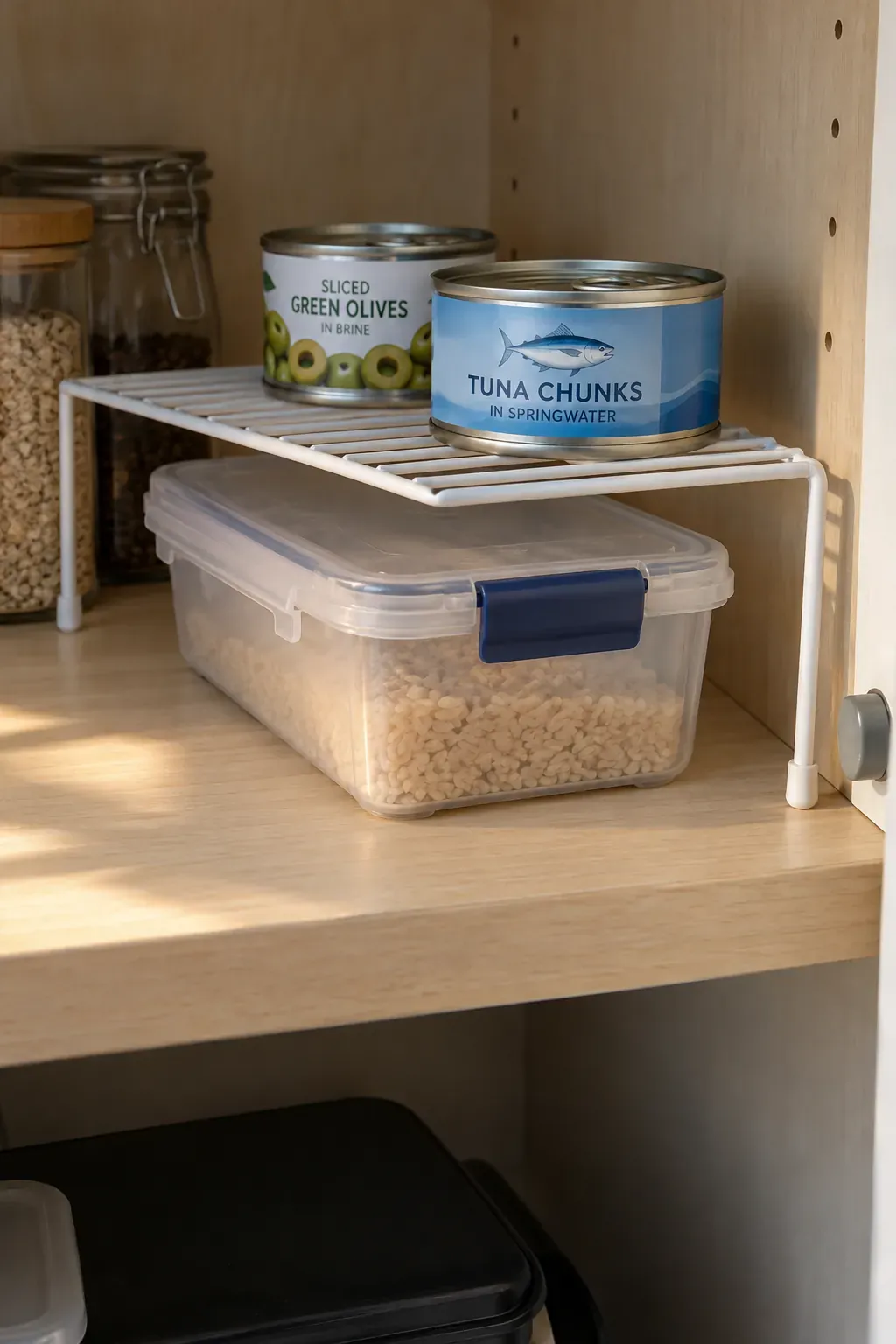 Riser legs must leave access to lower food