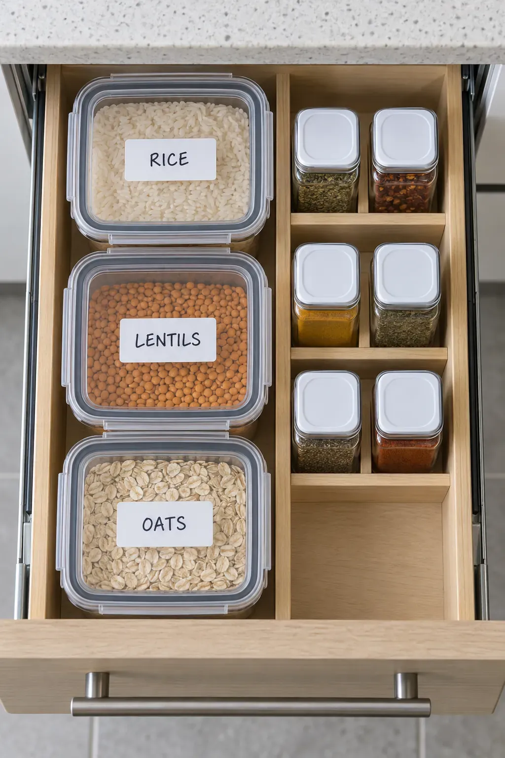 Place identifying labels where the drawer user can see them