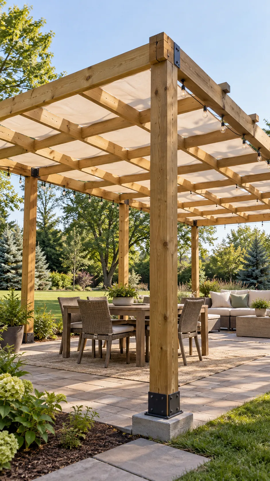 Stock Lumber Grid in a practical backyard