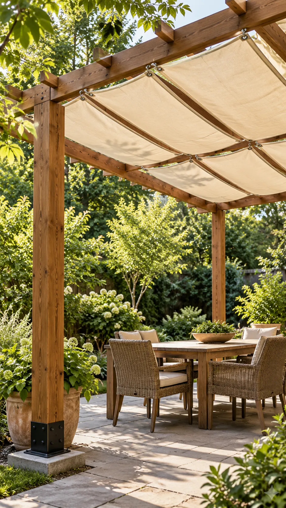 Removable Canvas Panels in a practical backyard