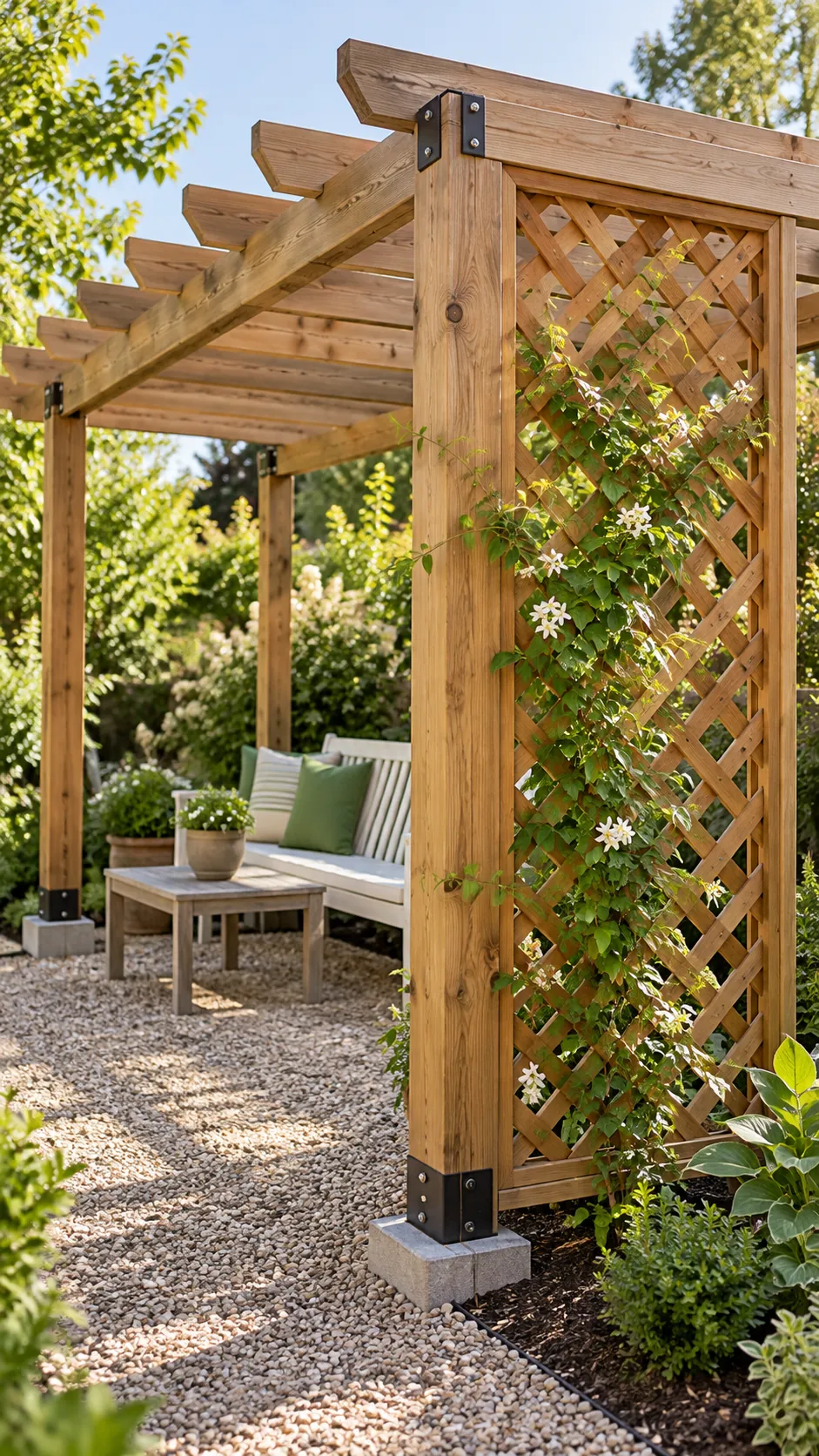Lattice End Panel in a practical backyard