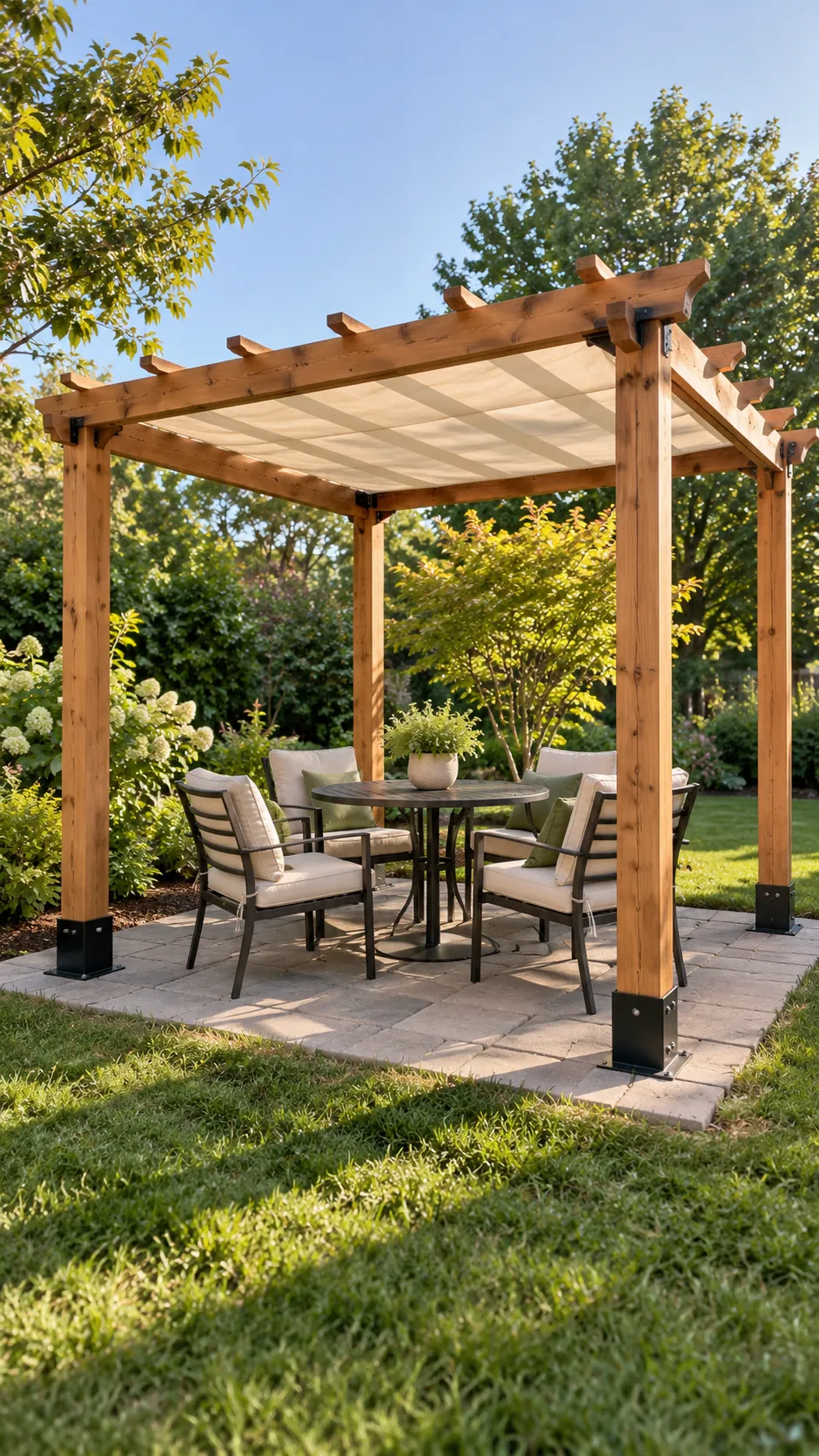 Paver Pad Using a Small Footprint in a practical backyard