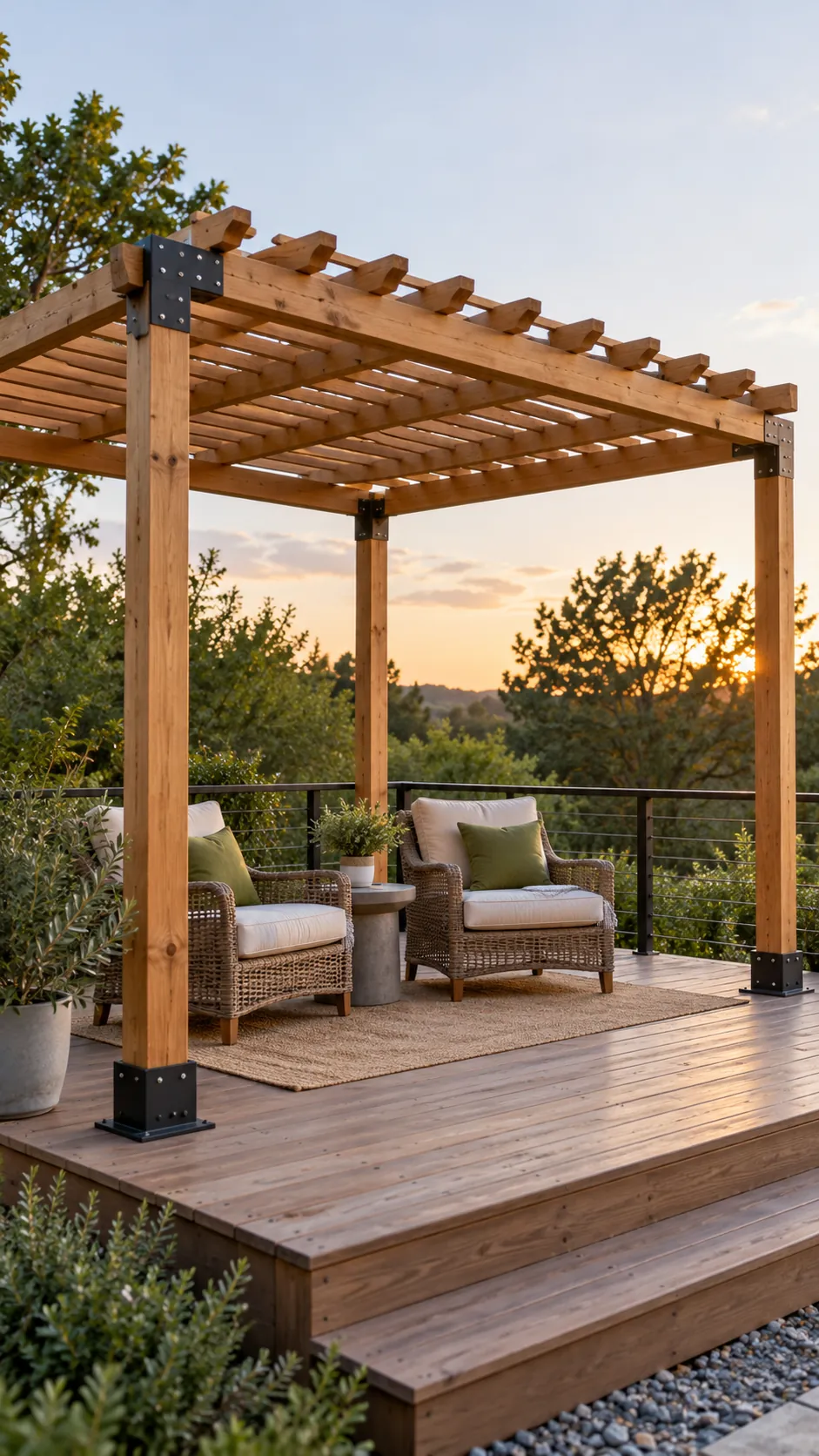 Small Deck Pergola in a practical backyard