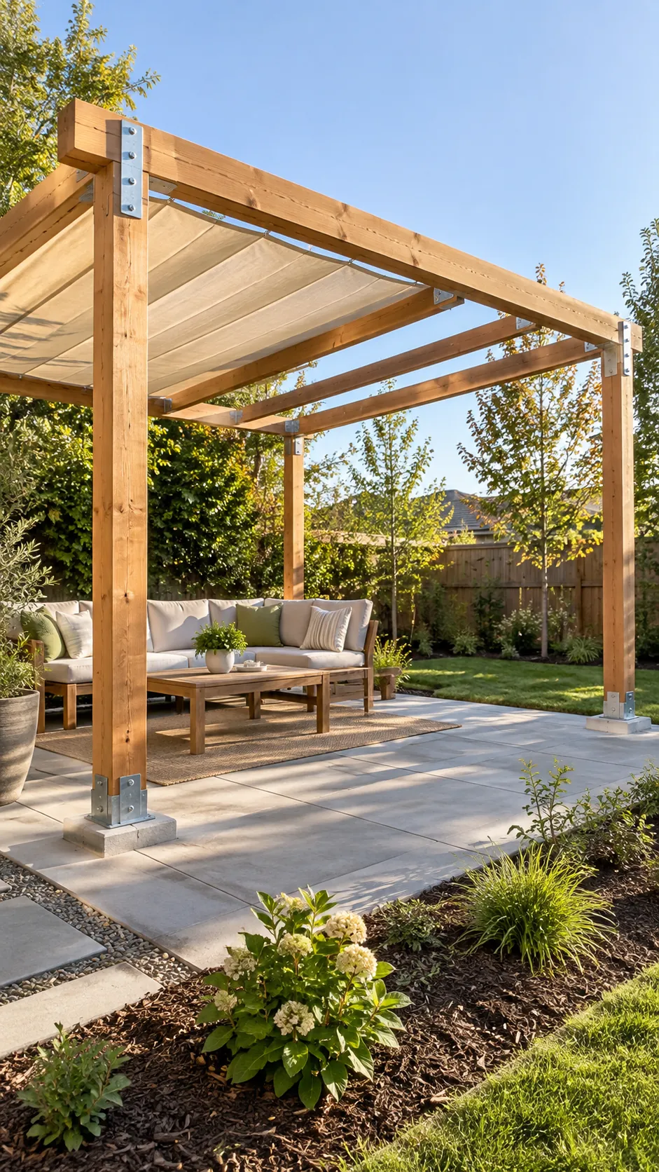 Phased Pergola Project in a practical backyard
