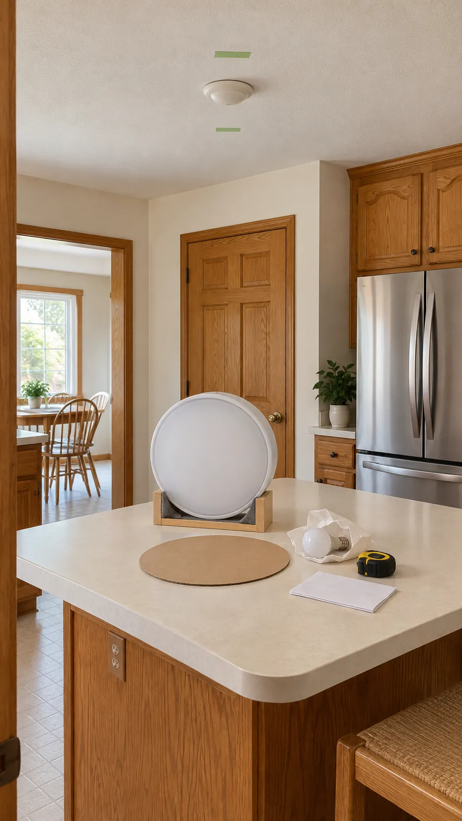 Affordable diffused flush mount ceiling light tested in a modest kitchen
