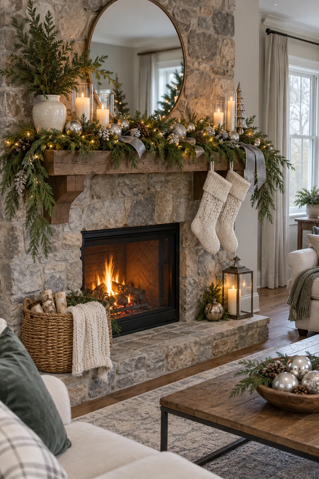 Finish With One Quiet Focal Point Christmas mantel decor
