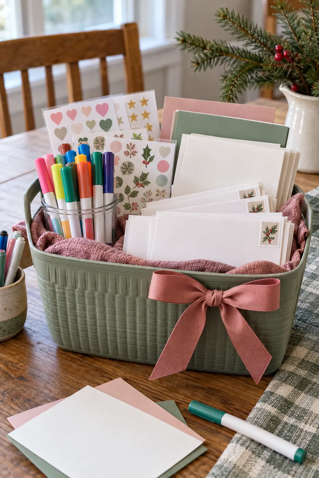 Kindness Project Basket arranged as a Christmas gift basket for kids