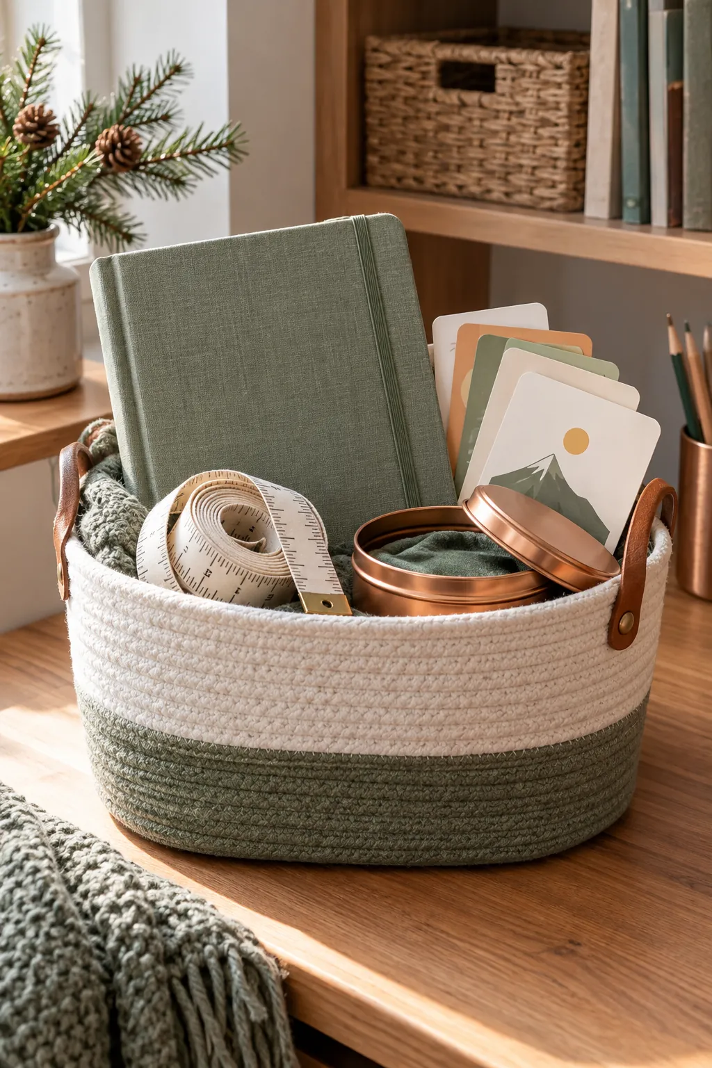 Grow With Me Basket arranged as a Christmas gift basket for kids