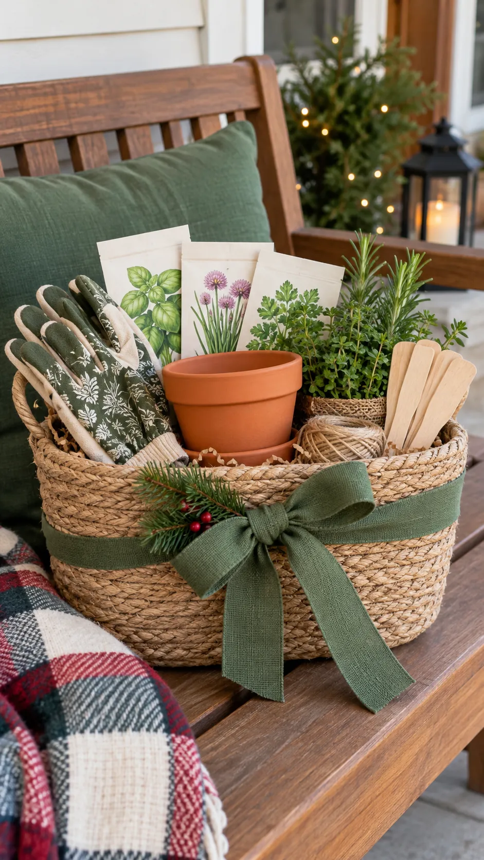 Garden Break Basket arranged as a teacher Christmas gift basket