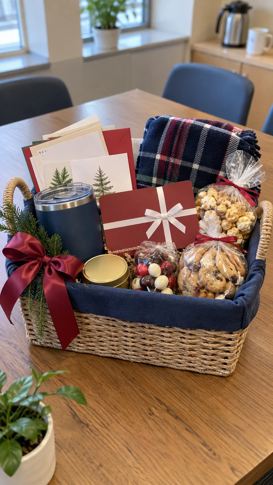 Group Appreciation Basket arranged as a teacher Christmas gift basket