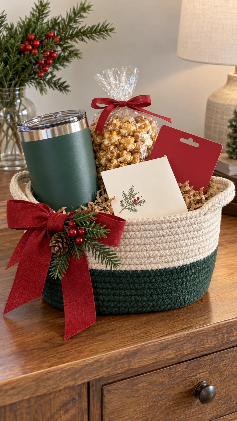Flexible Favorites Basket arranged as a teacher Christmas gift basket