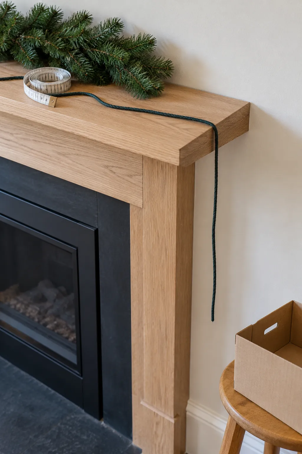 Measure the route, including the turn when arranging asymmetrical mantel greenery