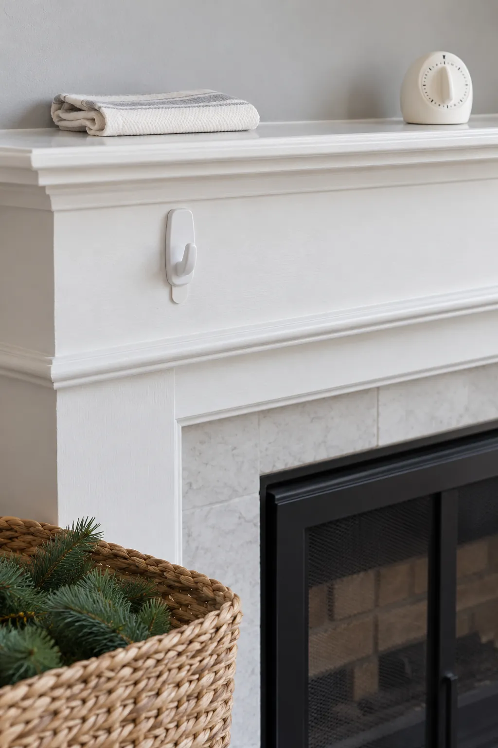 Prepare the locations and install the supports for a secure mantel garland