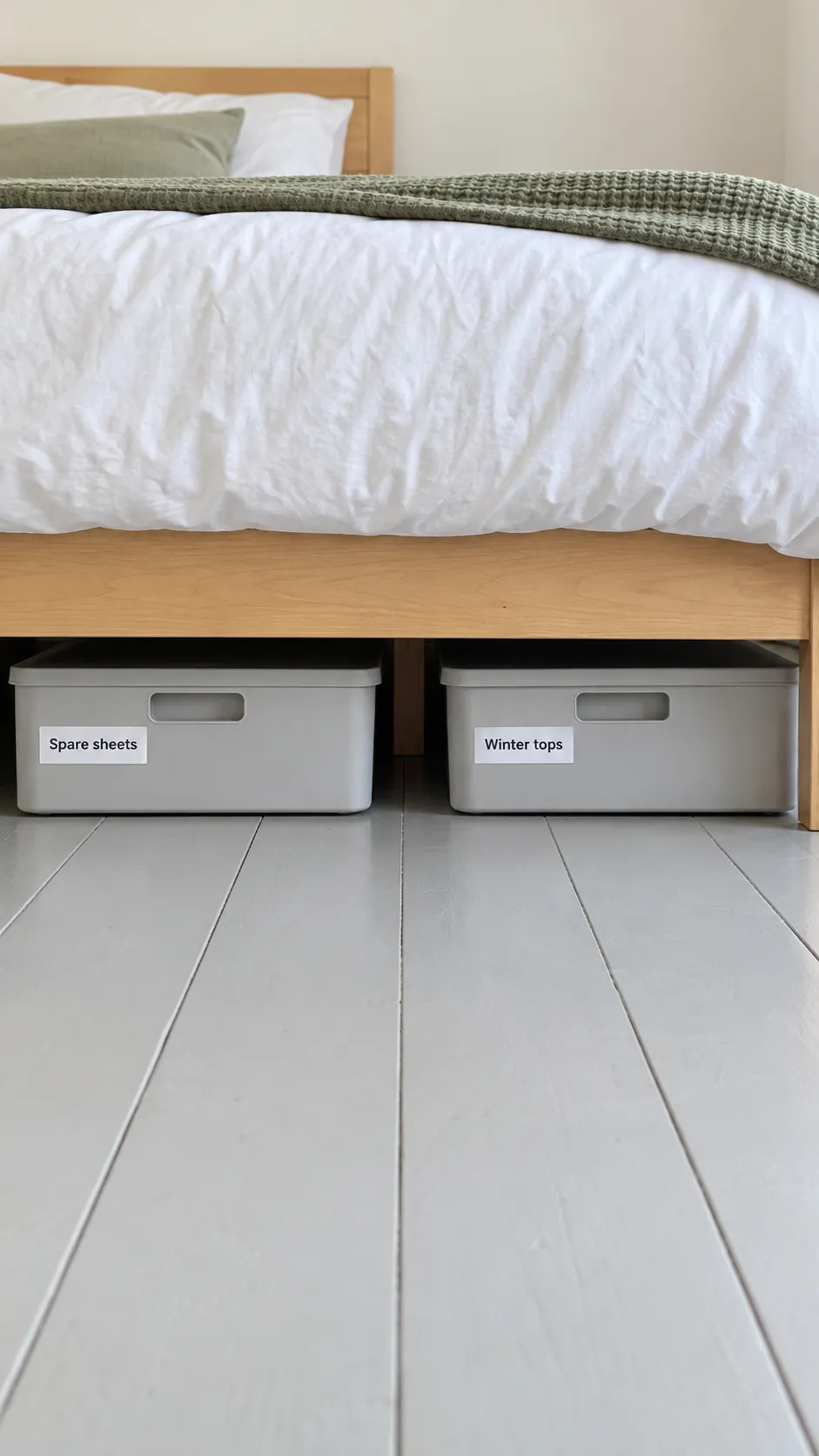 Label the edge you can actually see for a small bedroom without a dresser
