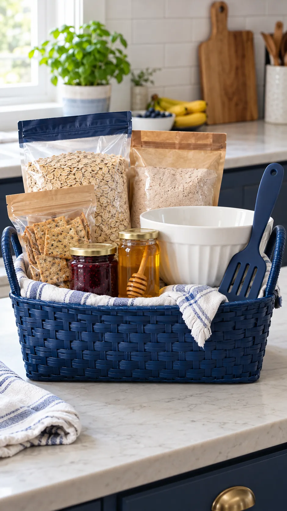 Gluten Free Breakfast Basket arranged as a practical breakfast gift