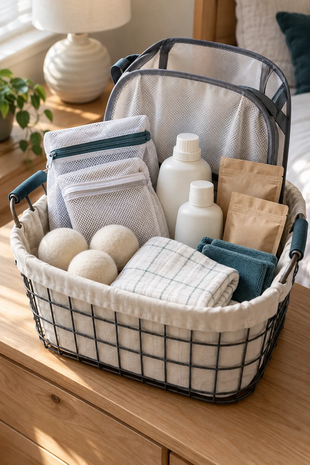 Laundry Day Basket arranged as a useful baby shower gift basket