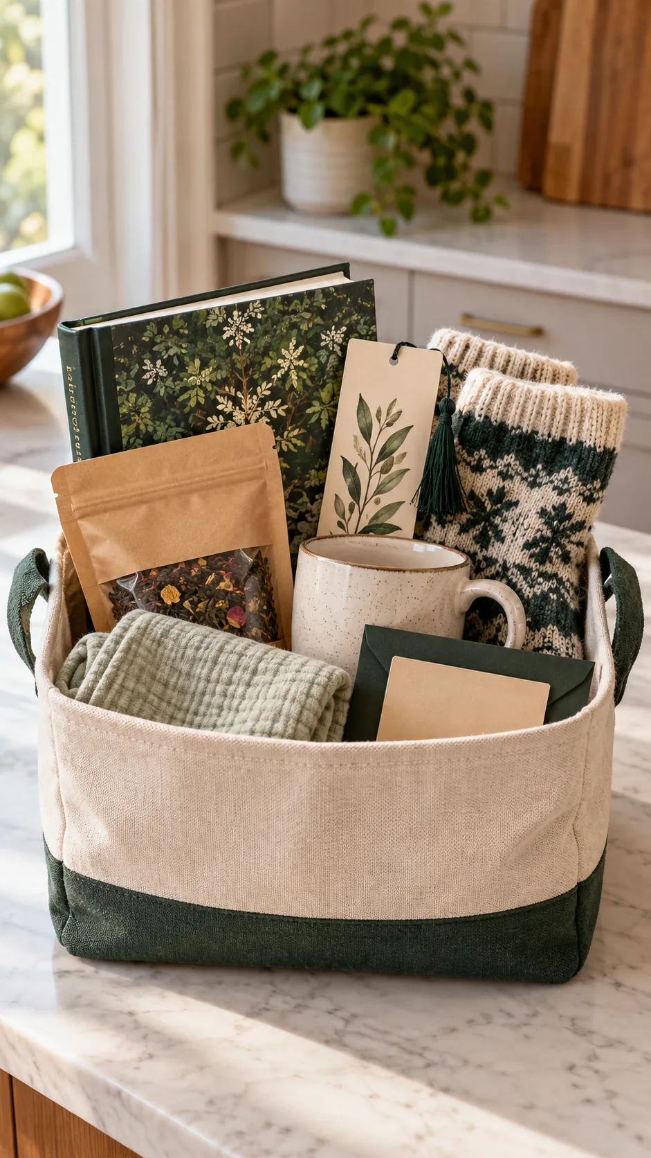 Cozy Reading Basket arranged as a useful gift basket