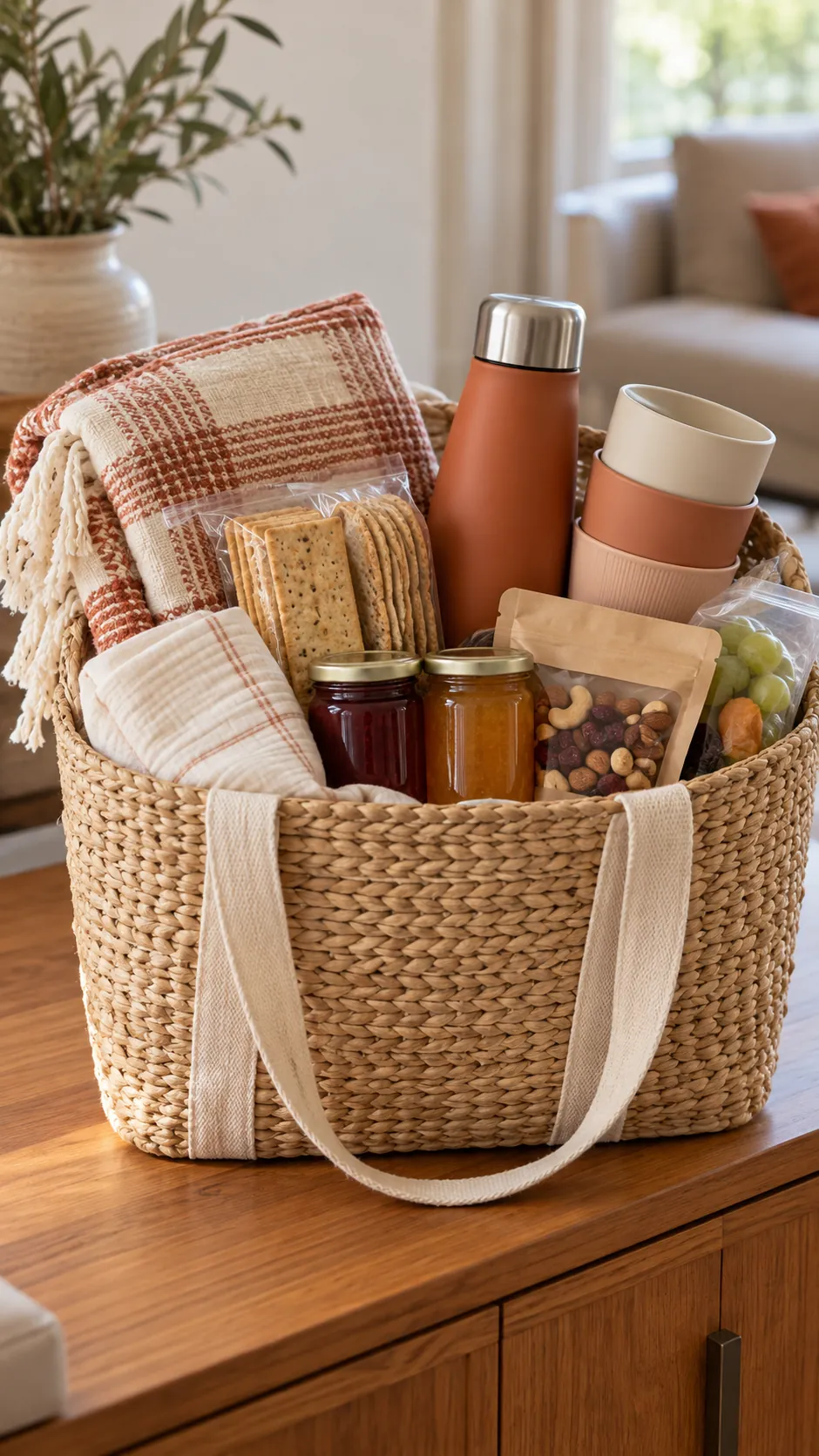 Picnic Birthday Basket arranged as a useful gift basket
