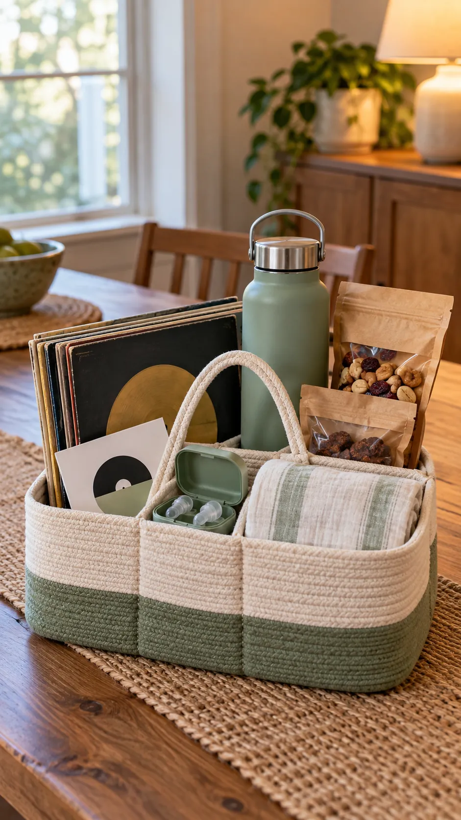 Music Lover Basket arranged as a useful gift basket