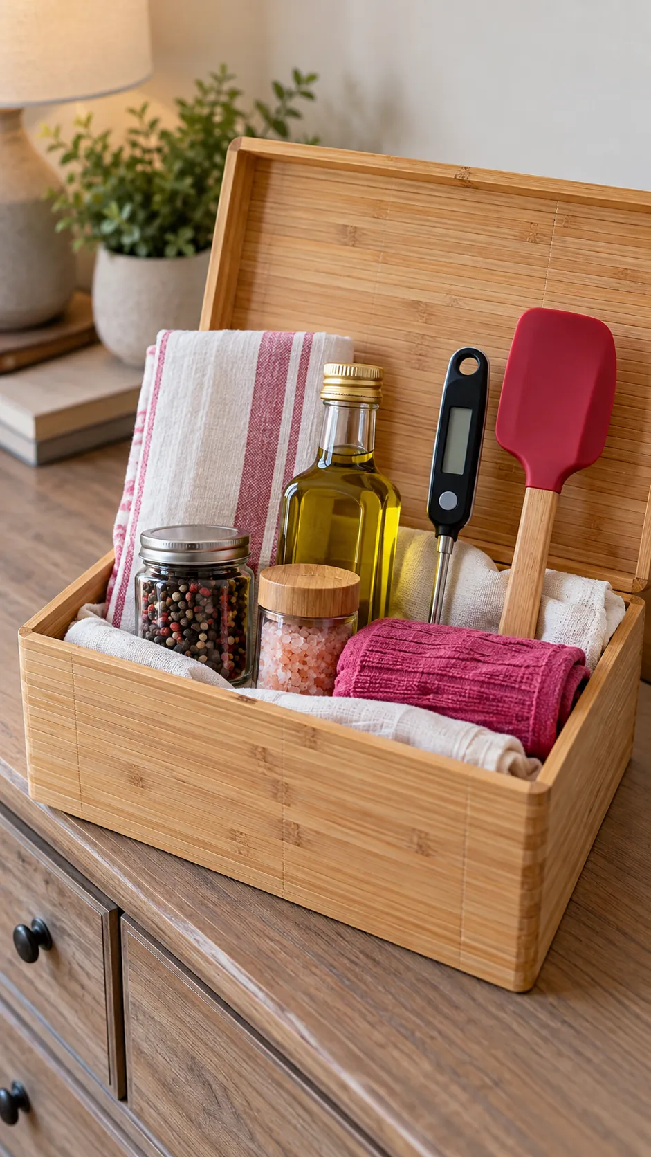 Kitchen Upgrade Basket arranged as a useful gift basket