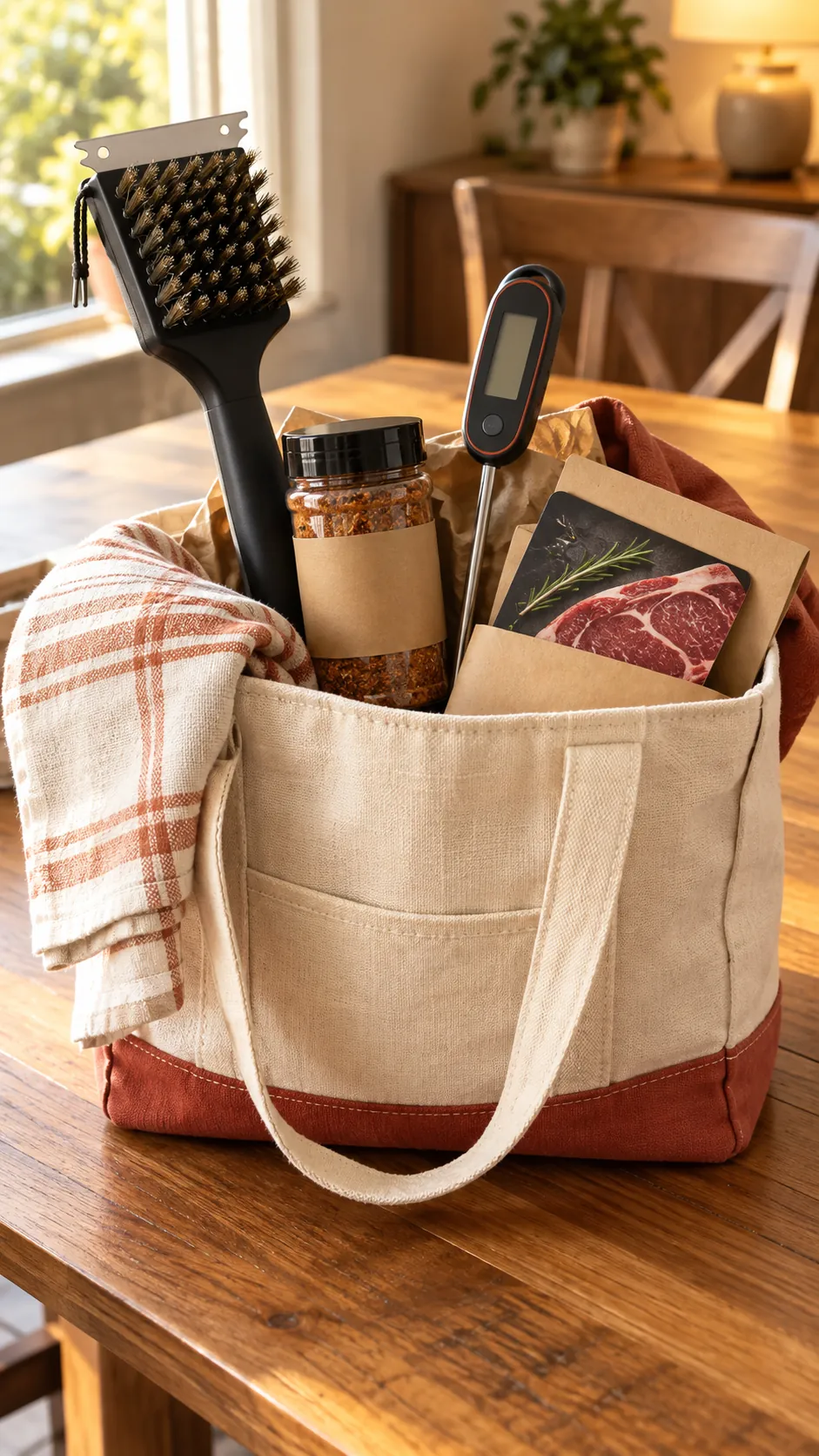 Grill Night Basket arranged as a useful gift basket