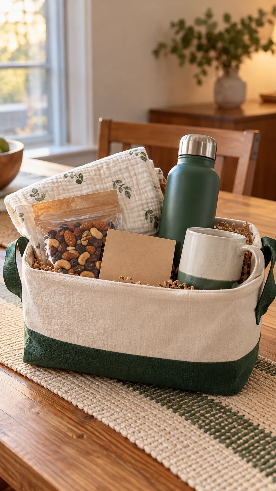Small Budget Birthday Basket arranged as a useful gift basket
