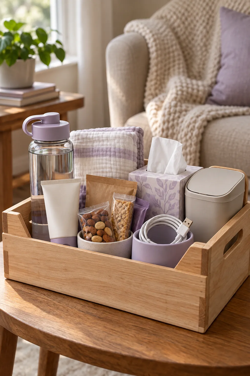 Bedside Care Basket arranged as a useful gift basket