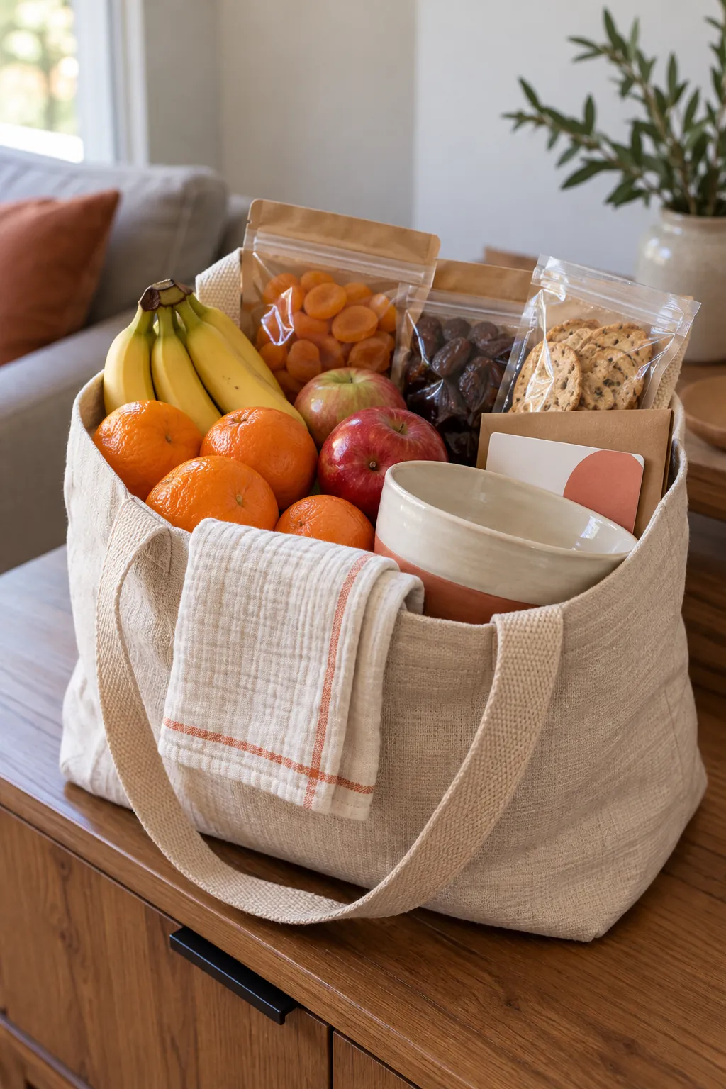 Fresh Fruit Basket arranged as a useful gift basket