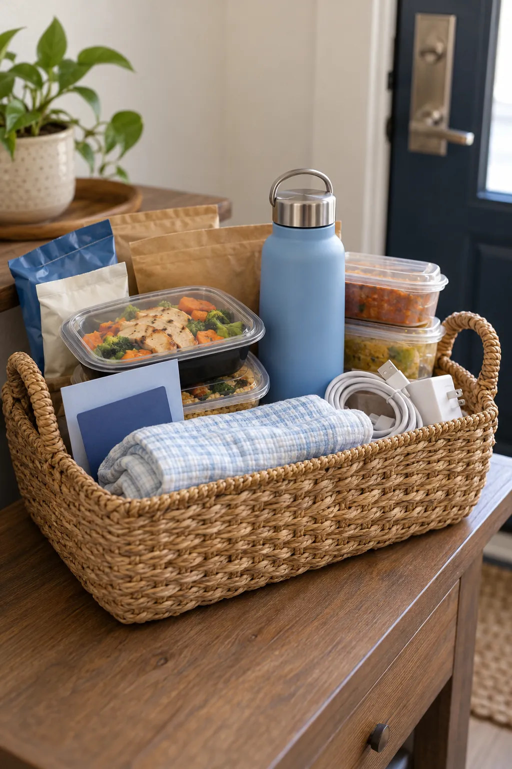 Solo Parent Support Basket arranged as a useful gift basket