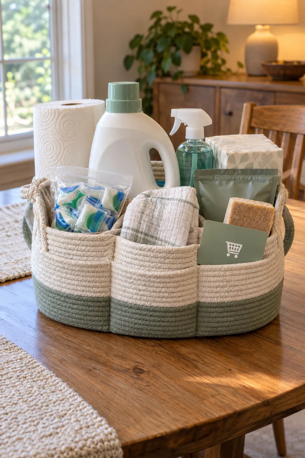 Home Helper Basket arranged as a useful gift basket