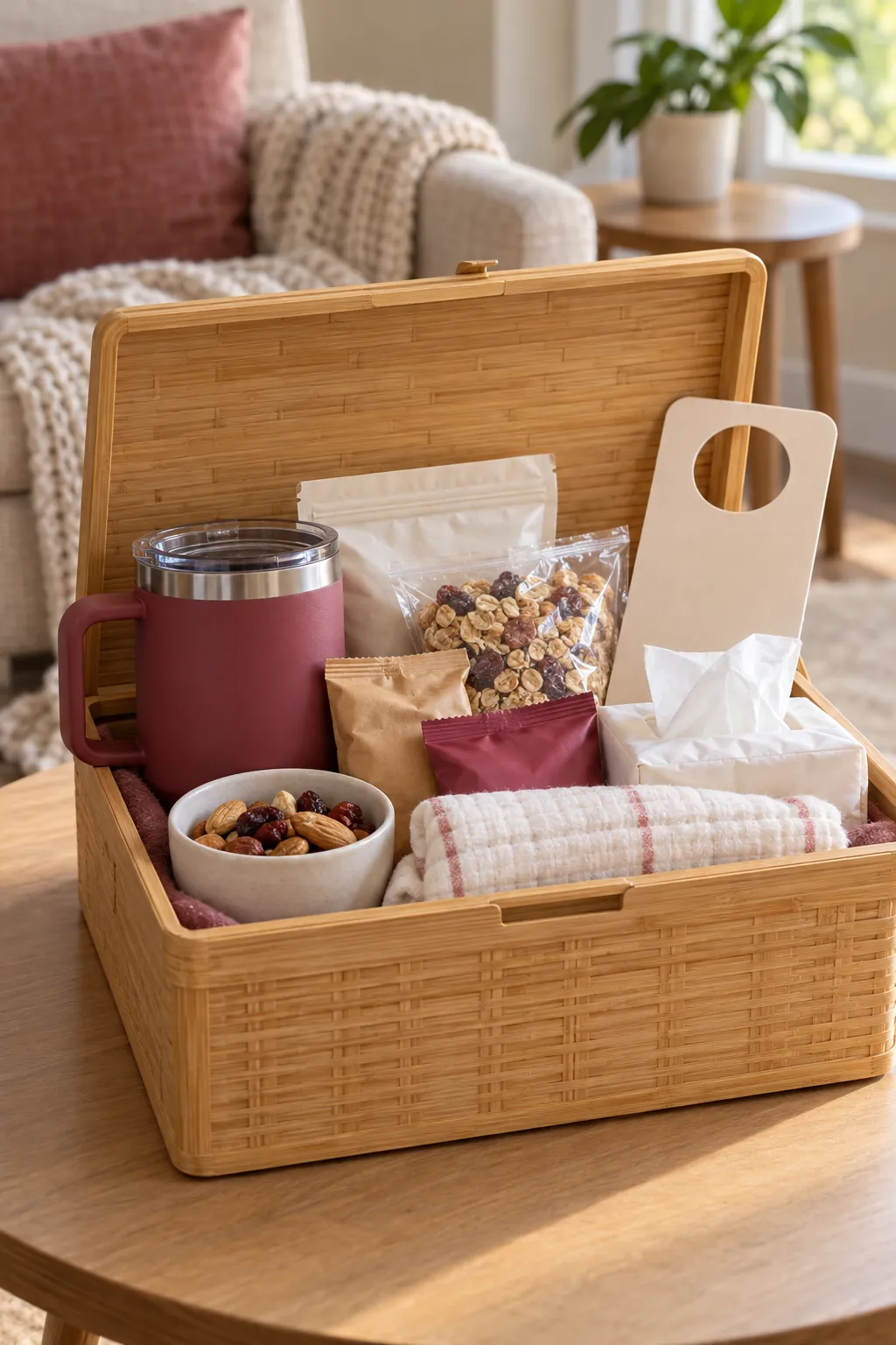 Visitor Boundary Basket arranged as a useful gift basket
