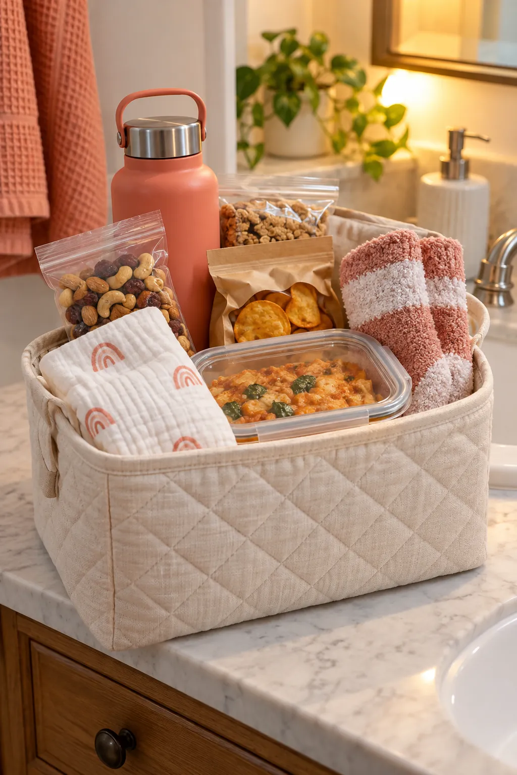 Budget Friendly Support Basket arranged as a useful gift basket