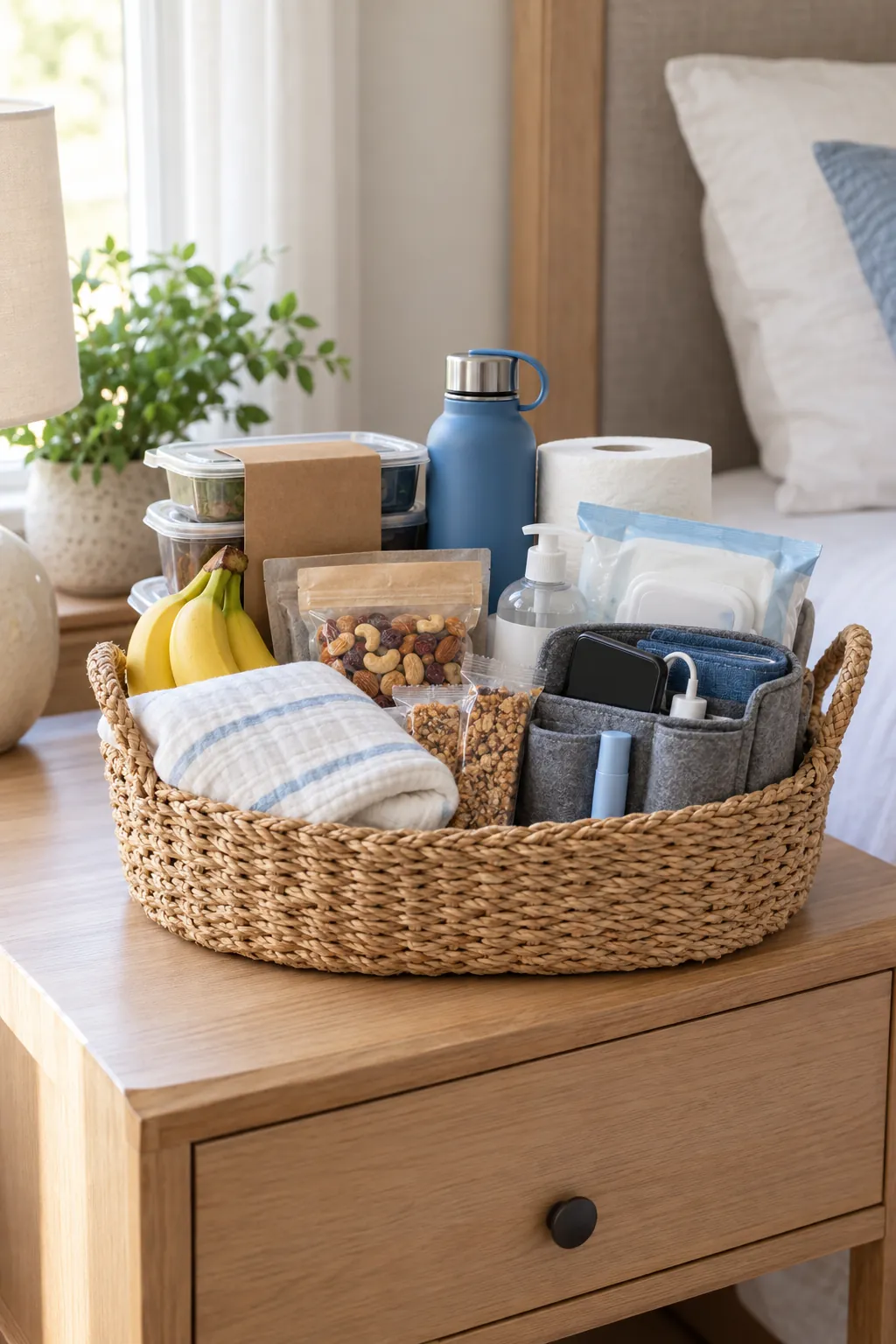First Month Survival Basket arranged as a useful gift basket