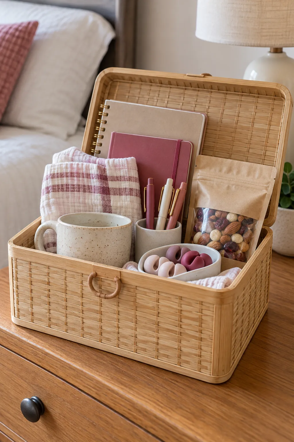 Desk Cheer Basket arranged as a useful gift basket