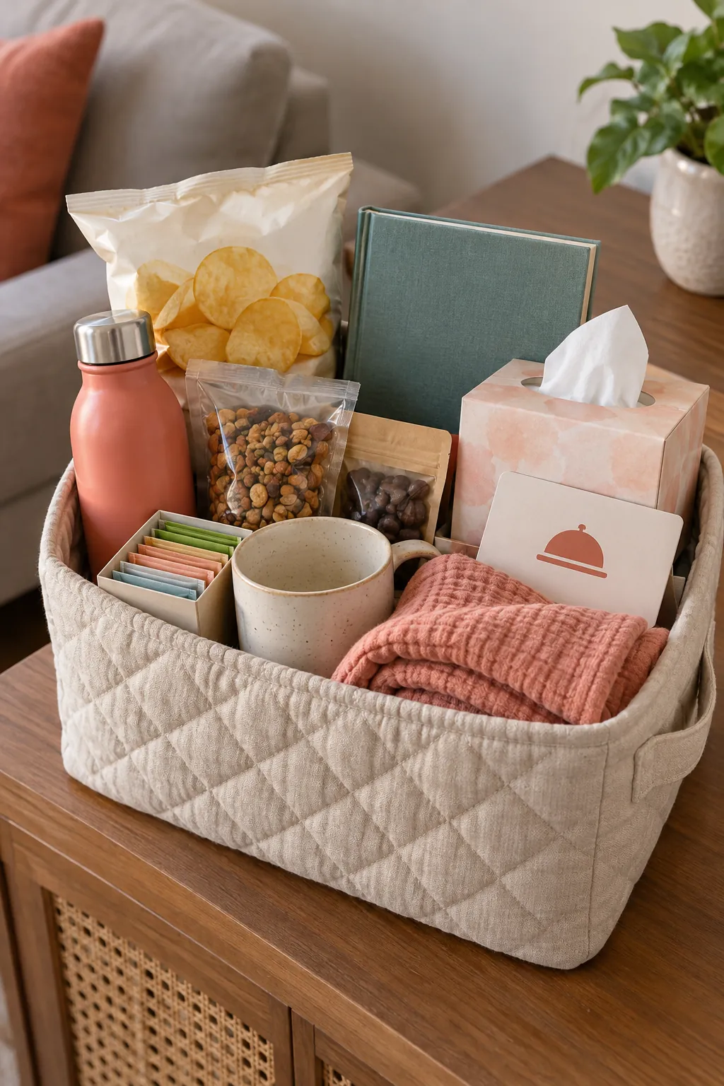 Breakup Support Basket arranged as a useful gift basket