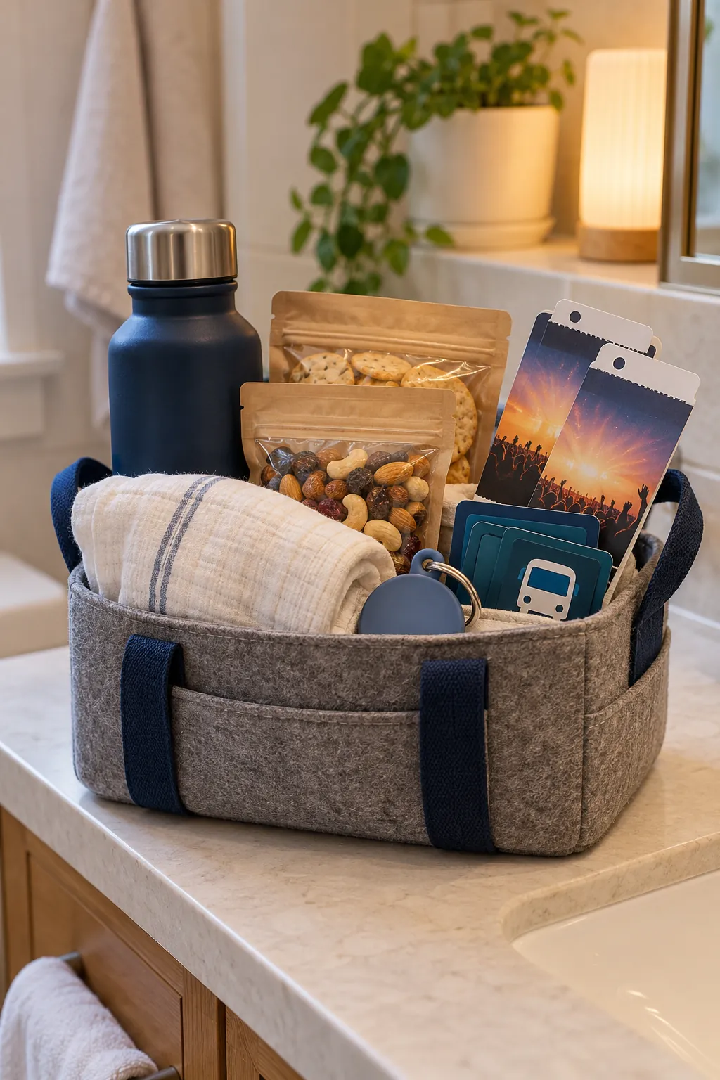 Experience Together Basket arranged as a useful gift basket
