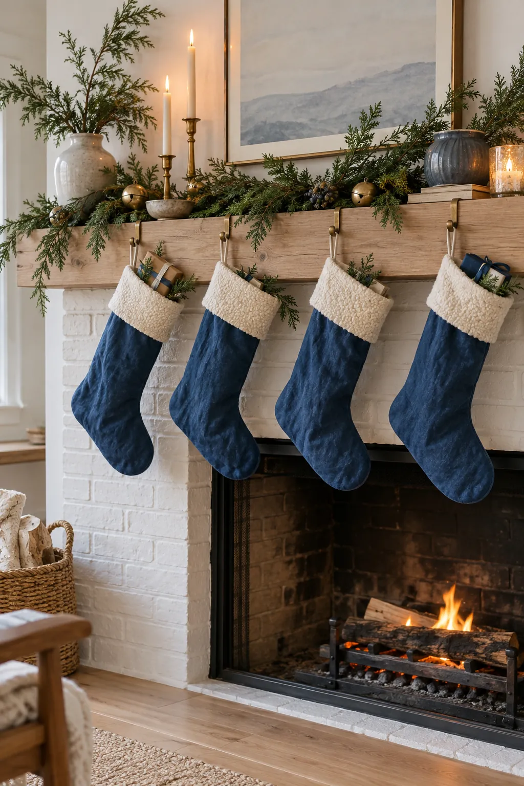 15 Blue Christmas Mantel Decor Ideas for a Calm Winter Look - BambRise