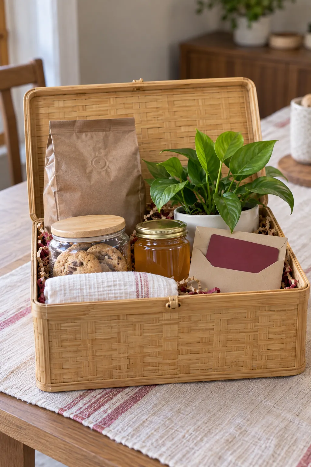 Neighbor Thank You Basket arranged as a useful gift basket