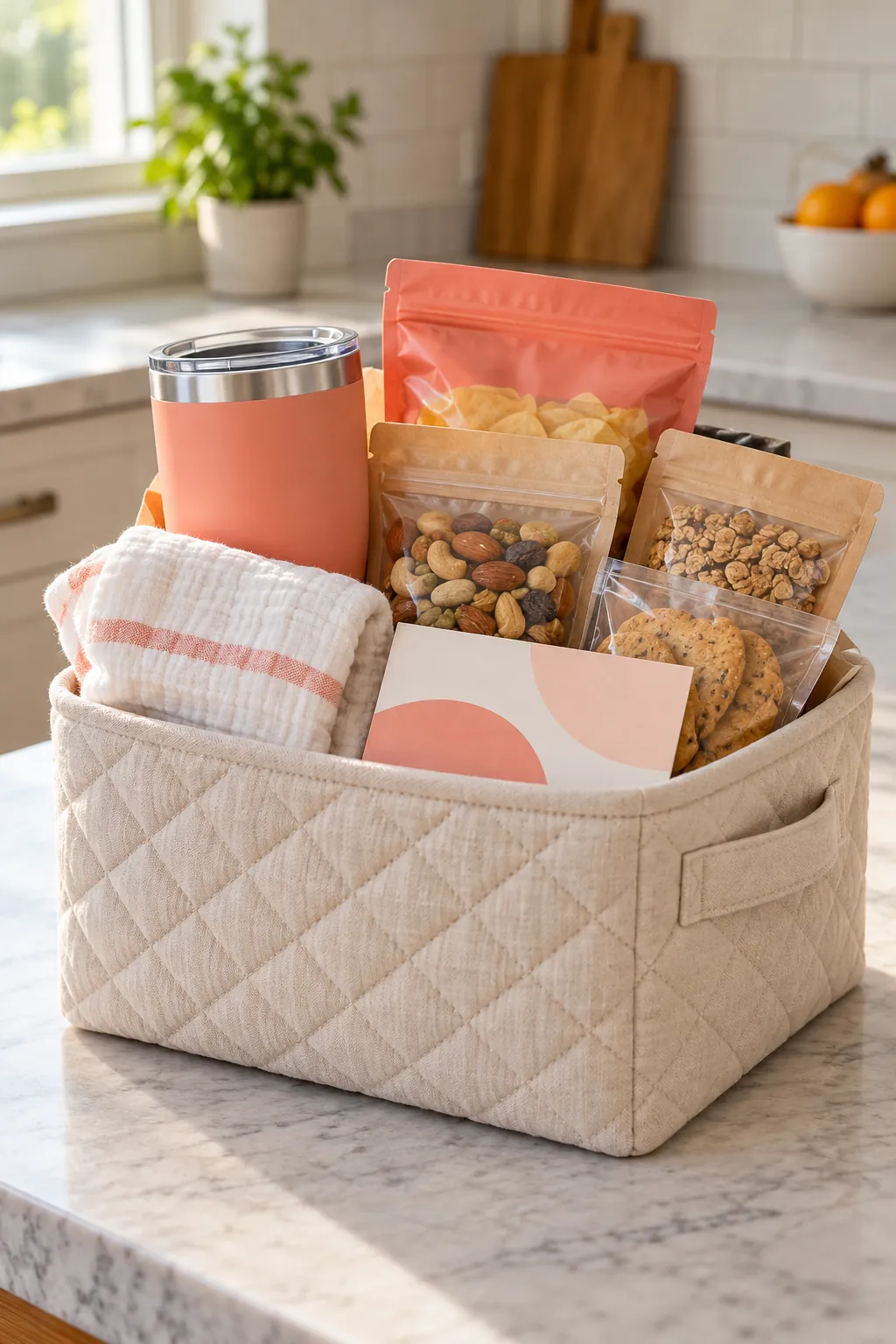 Volunteer Thank You Basket arranged as a useful gift basket