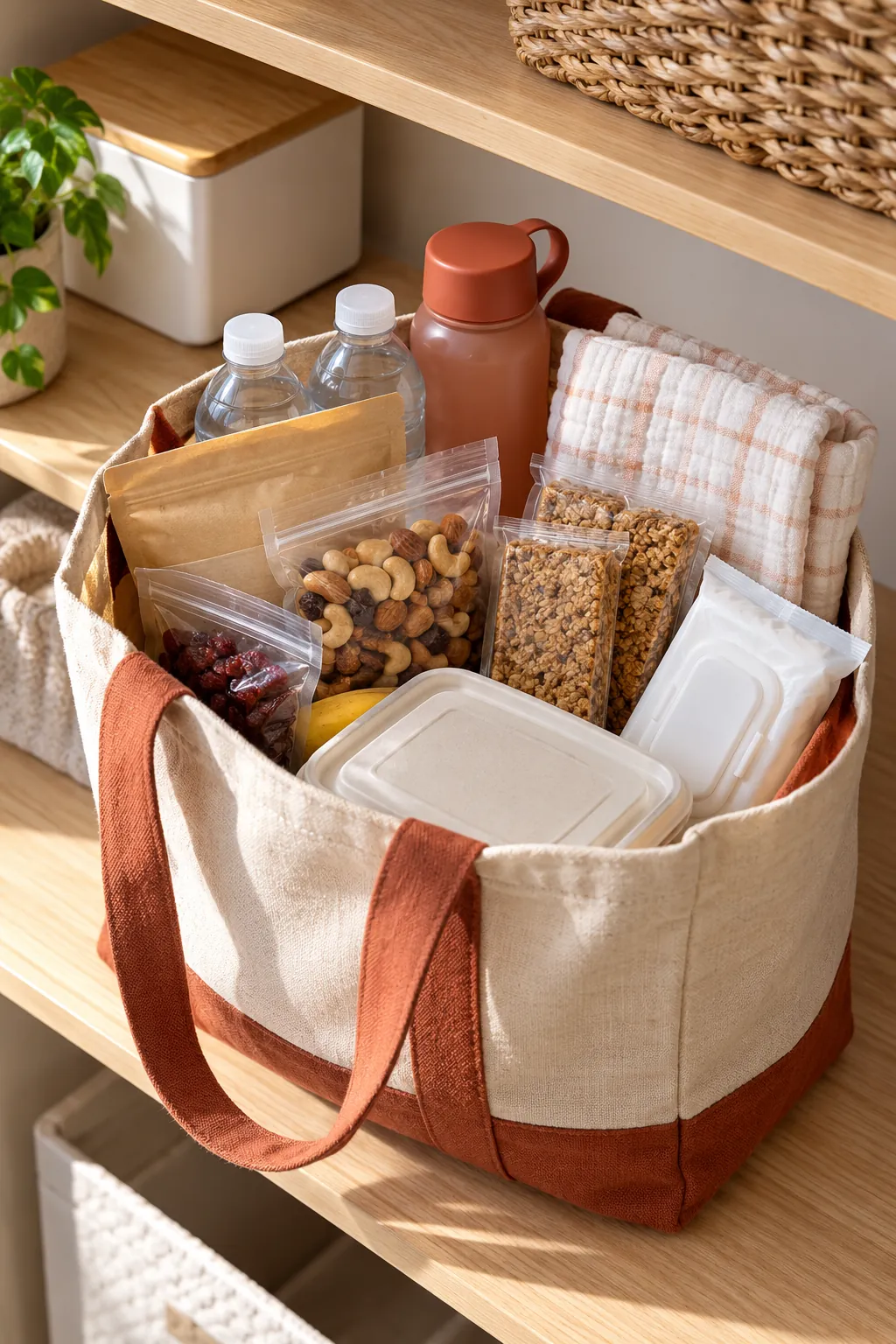 Moving Helper Basket arranged as a useful gift basket
